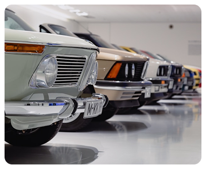 Lineup of cars